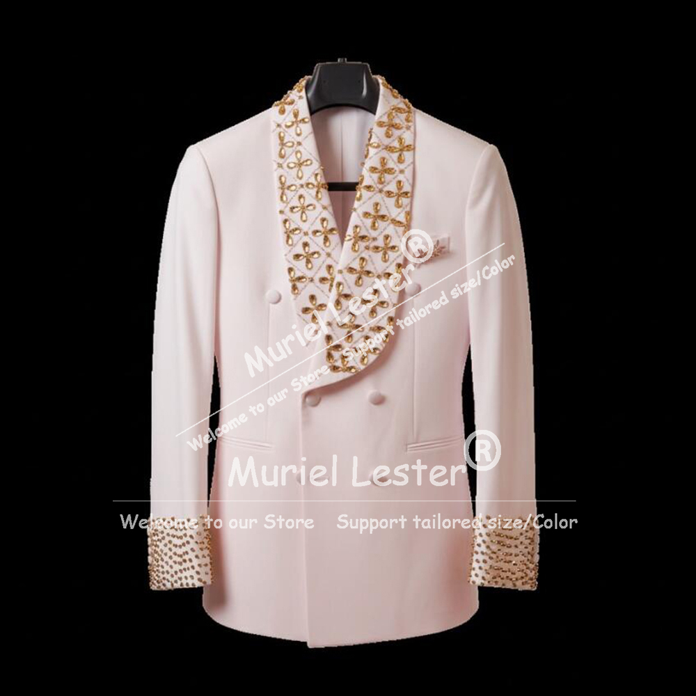 Men'S Grooming Jacket - Eleganckie męskie marynarki garniturowe, zdobione kryształkami