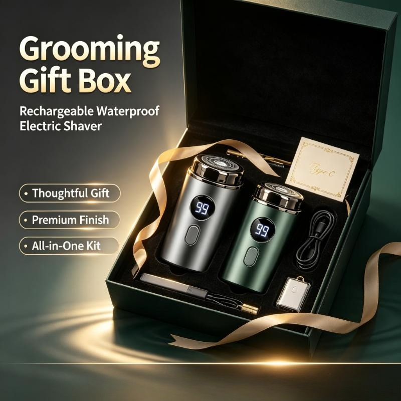 Men'S Grooming Gift Box - Wodoodporna golarka elektryczna dla mężczyzn z