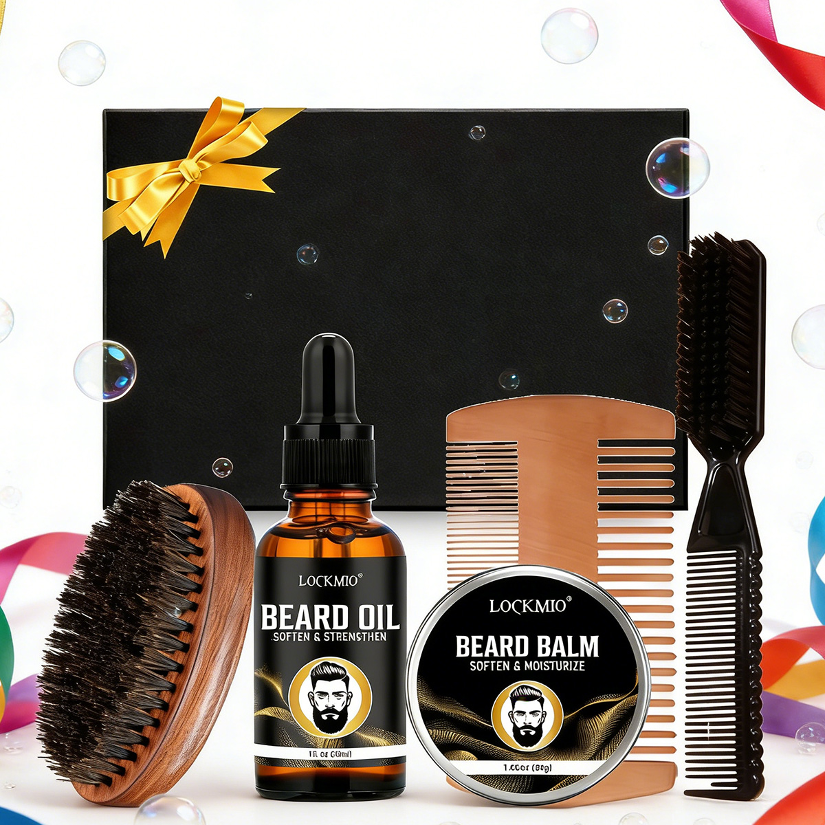 Beard Oil Growth - LOCKMIO Zestaw do stylizacji brody dla